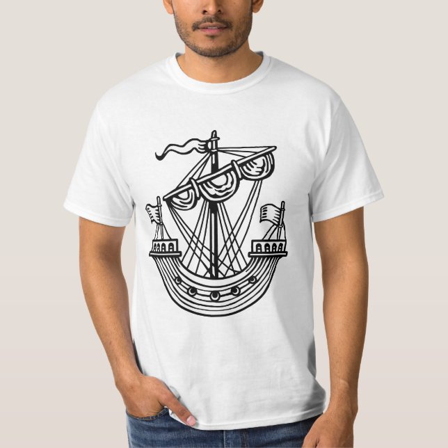 Lymphad (Heraldisches Schiff) - Schwarzer T - Shir T-Shirt (Vorderseite)