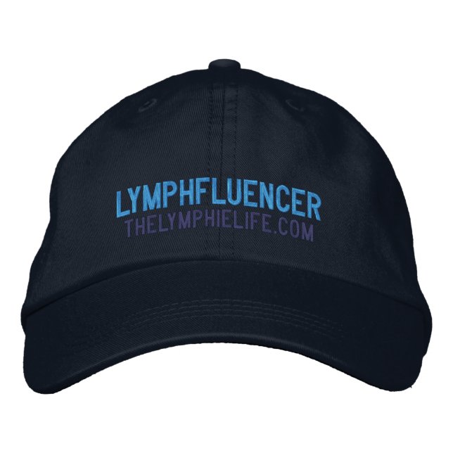 "Lymphfluencer" bestickter Hut (Vorderseite)