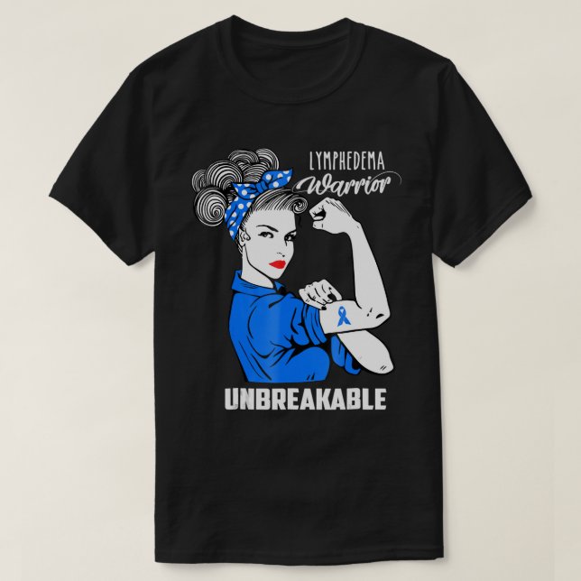 Lymphödem Bewusstsein T - Shirt Krieger Geschenk S (Design vorne)
