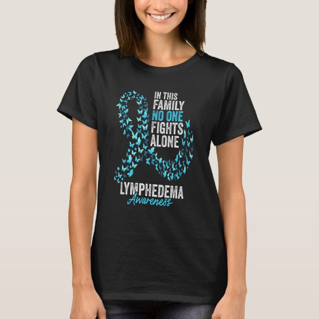 Lymphödem-Bewusstseinsmonat Schmetterlinge Hellbla T-Shirt (Vorderseite)