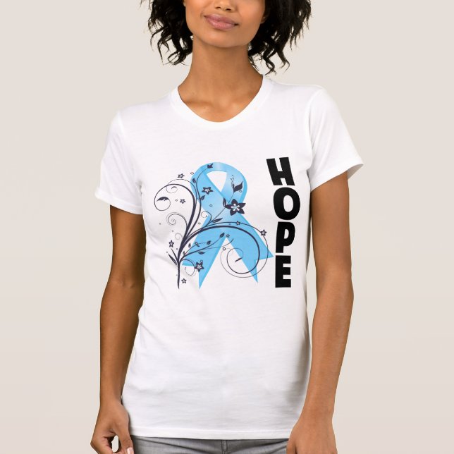 Lymphödem Blumen-Hoffnungsband T-Shirt (Vorderseite)