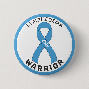 Lymphödem Warrior Ribbon White Button