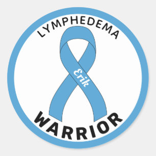 Lymphodeme Warrior Ribbon White Round Sticker