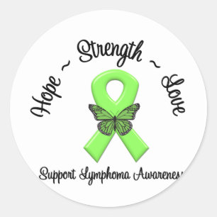 Lymphom Awareness Butterfly Runder Aufkleber