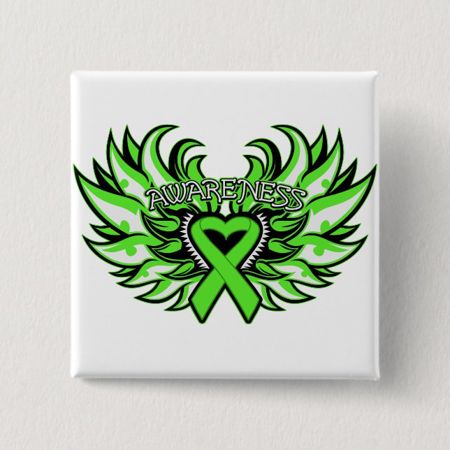 Lymphom Awareness Heart Wings.pnng Button (Vorderseite)
