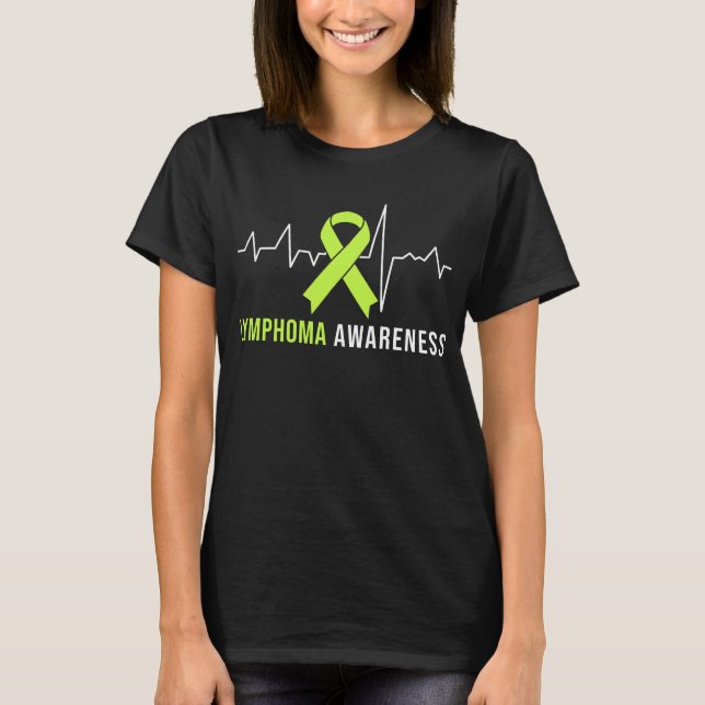 Lymphom Bewusstsein Herzschlag T-Shirt (Vorderseite)