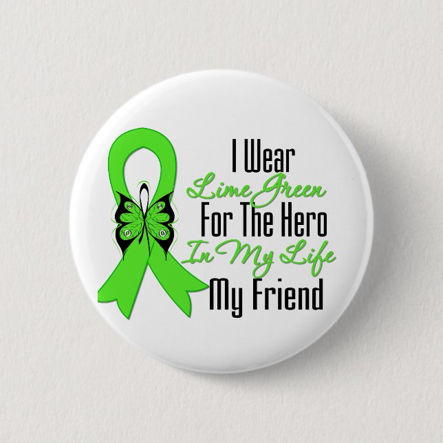 Lymphom Cancer Ribbon My Held My Friend Button (Vorderseite)