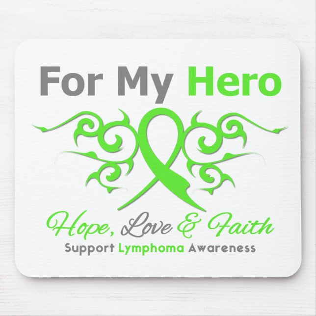 Lymphom Cancer Tribal Ribbon Hero Mousepad (Vorne)