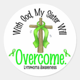 Lymphom mit Gott, den meine Schwester überwindt Runder Aufkleber