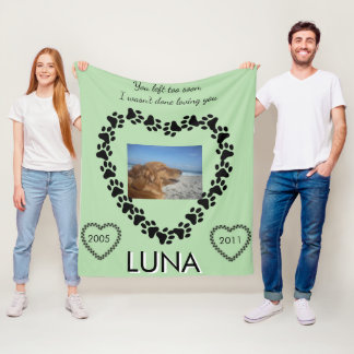 Lymphoma Awareness Paw Print Heart Fleecedecke