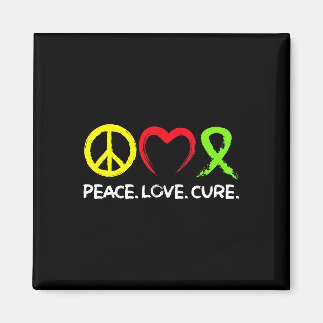 Lymphoma Awareness Peace Love Cure  Magnet (Vorne)