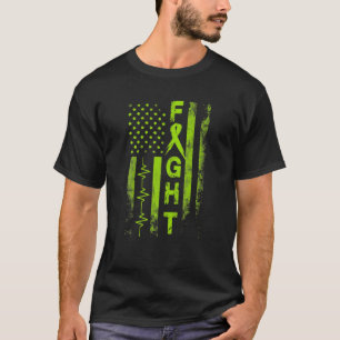 Lymphoma Cancer Awareness Fight American Flag Gesc T-Shirt
