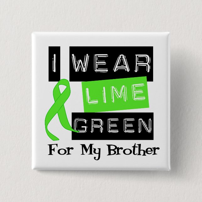 Lymphoma Lime Green Ribbon Brother Button (Vorderseite)