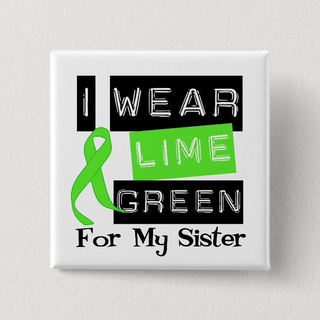 Lymphoma Lime Green Ribbon Sister Button (Vorderseite)