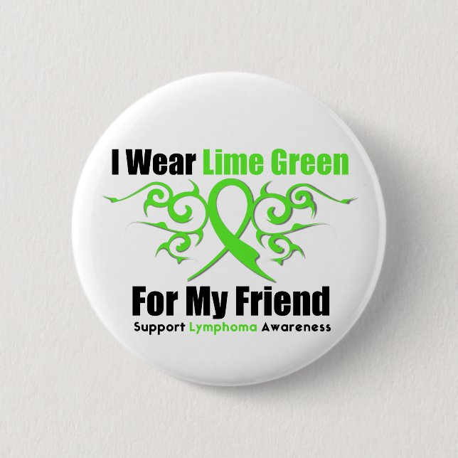 Lymphoma Tribal Ribbon für meinen Freund Button (Vorderseite)