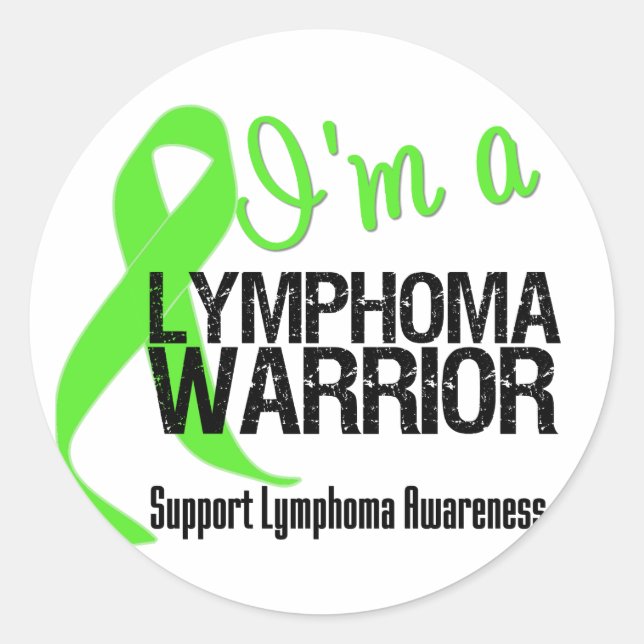 Lymphoma Warrior Runder Aufkleber (Vorderseite)