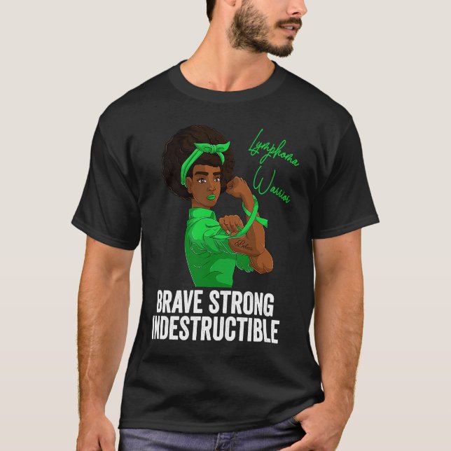 Lymphoma Warrior Strong Black Women Rosie The Riv T-Shirt (Vorderseite)