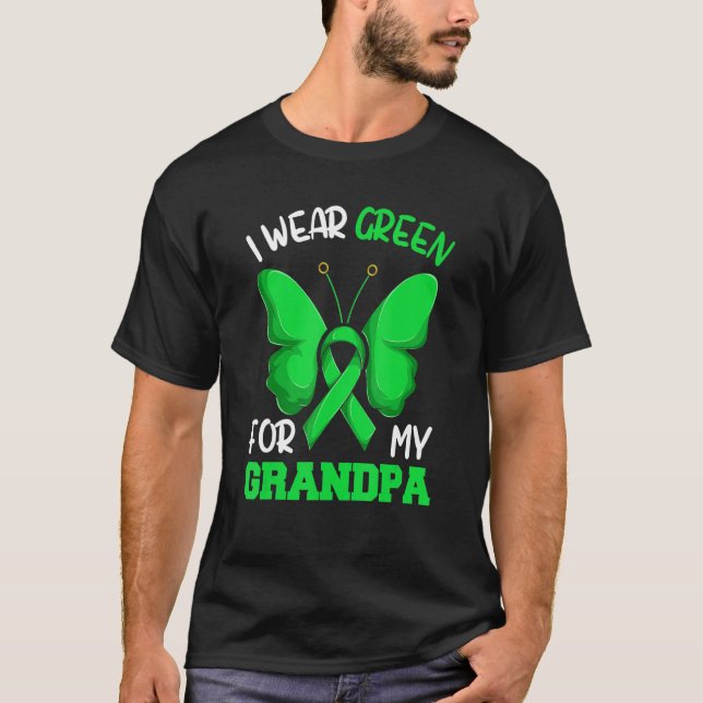 Lymphome Familienunterstützung Ich trage Grün für  T-Shirt (Vorderseite)