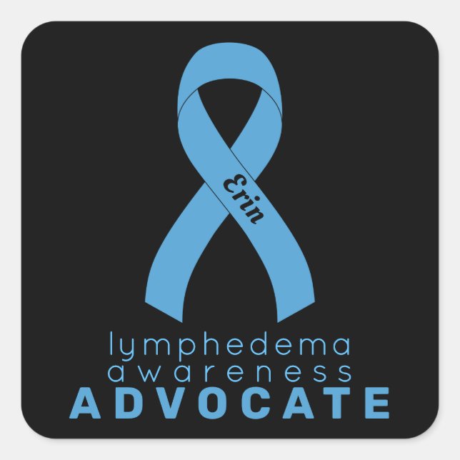 Lymphoödem Advocate Black Square Sticker (Vorderseite)