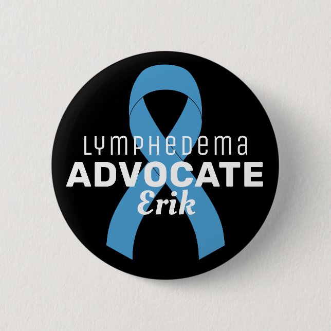 Lymphoödem Advocate Ribbon Black Button (Vorderseite)