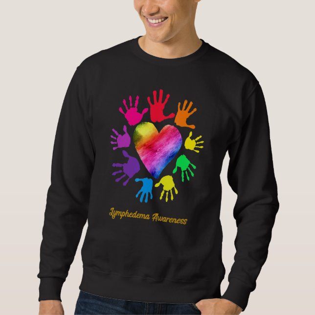 Lymphoödem Bewusstsein Hände Lymphoödem Sweatshirt (Vorderseite)