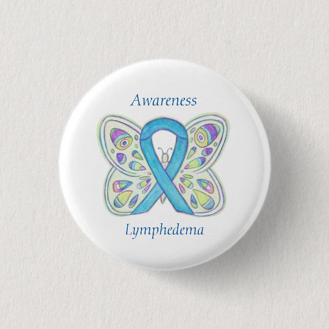 Lymphoödem Sensibilisierungsband Butterfly Custom  Button (Vorderseite)