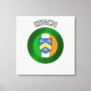 Lynch Wappen & Celtic Knot on Kleeblatt Leinwanddruck