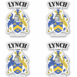 Lynch Wappen Irish Translation & Meaning (x4) Aufkleber