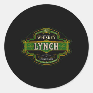 Lynch Whiskey Old Irish Family Names Whisky Marken Runder Aufkleber