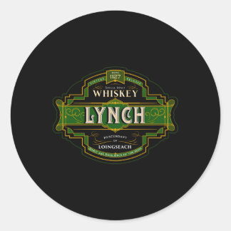 Lynch Whiskey Old Irish Family Names Whisky Marken Runder Aufkleber