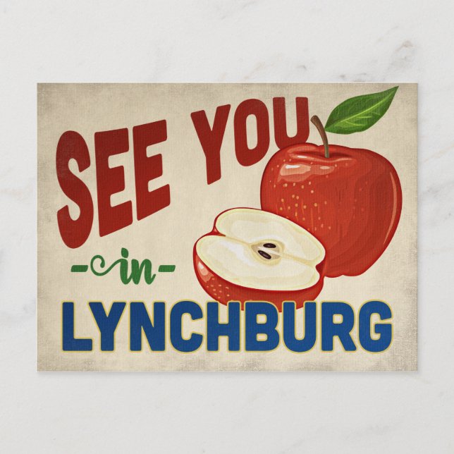 Lynchburg Virginia Apple - Vintage Travel Postkarte (Vorderseite)