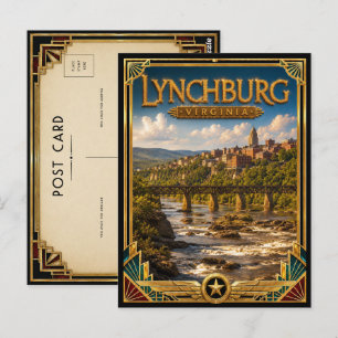 Lynchburg Virginia Vintage Art Deco Golden Age Postkarte