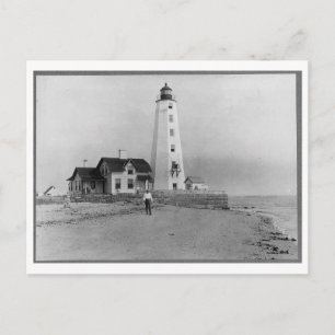 Lynde Point Leuchtturm, Old Saybrook, CT Vintage Postkarte