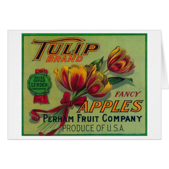 Lynden, Washington Tulip Apple Crate Label (Vorderseite (Horizontal))