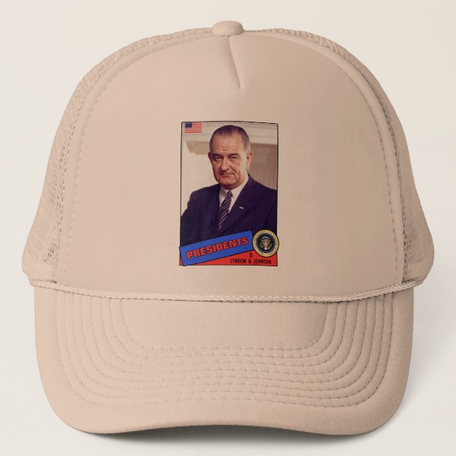 Lyndon B. Johnson Baseball Card Truckerkappe (Vorderseite)