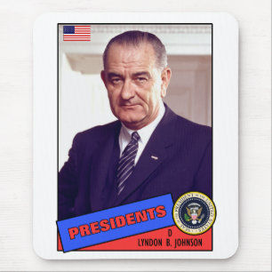 Lyndon B. Johnson Baseballkarte Mousepad