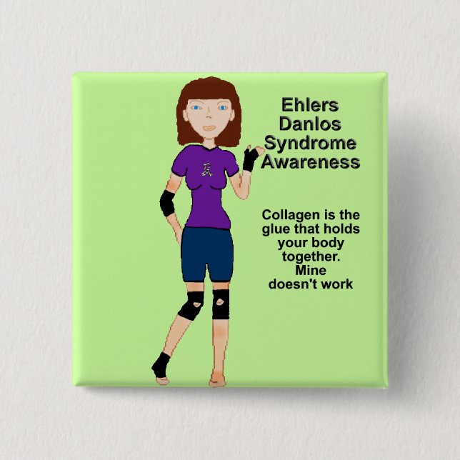 Lyndon Ehlers Danlos Syndrom-Bewusstseinsknopf Button (Vorderseite)