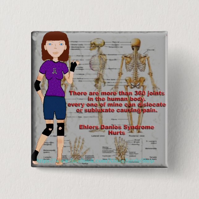 Lyndon Ehlers Danlos Syndrom-Bewusstseinsknopf Button (Vorderseite)
