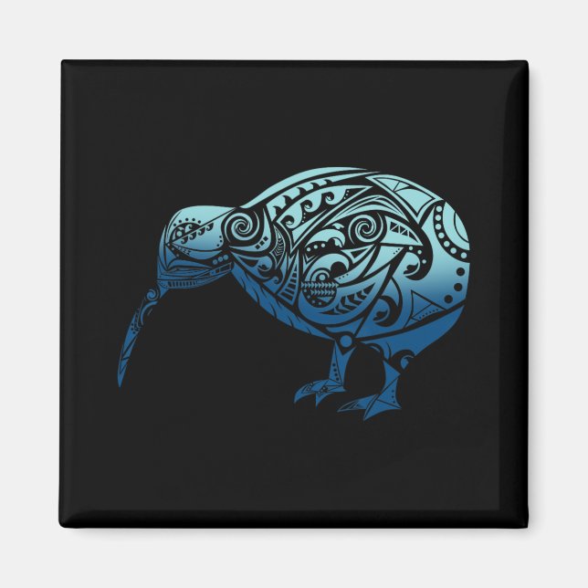 Lynesia Maori Kiwi Bird Ocean Blue New Zealand  Magnet (Vorne)