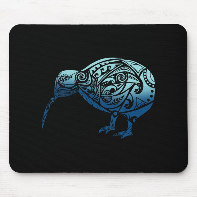 Lynesia Maori Kiwi Bird Ocean Blue New Zealand  Mousepad (Vorne)