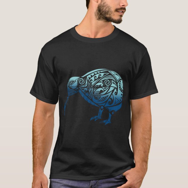 Lynesia Maori Kiwi Bird Ocean Blue New Zealand  T-Shirt (Vorderseite)