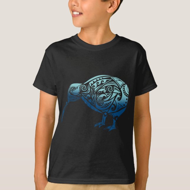 Lynesia Maori Kiwi Bird Ocean Blue New Zealand  T-Shirt (Vorderseite)