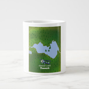 Lyngby Lake Denmark Karte Jumbo-Tasse