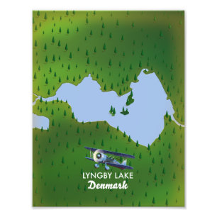 Lyngby-See Dänemark Karte Fotodruck