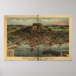 Lynn Massachusetts 1881 Antike Panoramakarte Poster