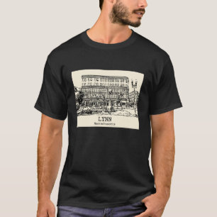 Lynn Massachusetts Vintage-Straßenbild-Zeichnung T-Shirt