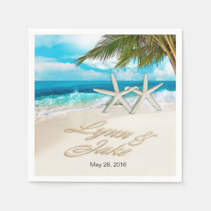 Lynn Starfish Couple FRAGTE FÜR IHRE NAMEN IN SAND Serviette