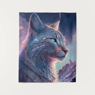Lynx Animal Portrait Painting Wildlife Outdoor Wandteppich