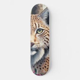 Lynx Aquarellmalerei Skateboard