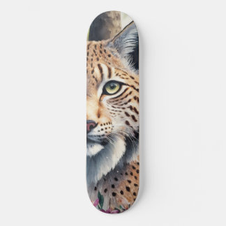 Lynx Aquarellmalerei Skateboard